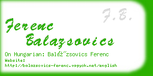 ferenc balazsovics business card